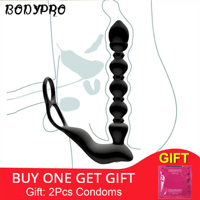 BODYPRO Male Prostate Massage Vibrator Penis  Vibrator Ring  Anal Plug Stimulator Butt Plug Delay Ejaculation Ring Toy for Men