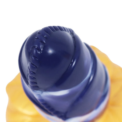 FAAK Large Base Butt Plug Blue and Gold Bud Shape Ribbed Anal Sex Toys with Suction Cup Adult Erotic Products Couple Flirting