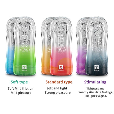 GALAKU Male Masturbator Soft Pussy Sex Toys Transparent Vagina Adult Endurance Exercise Erotic Product Vacuum Pocket Cup for Men