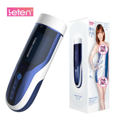 Japanese AV Star Endorsement Leten 4D Vagina Male Masturbator Rotation Telescopic Sex Moaning Function Retractable Sex Machine