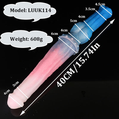 LUUK 40CM Super Long Double Head Horse and Dog Combination Kont Dildo Soft Liquid Silicone Anal Plug Sex Toys for Women Lesbian