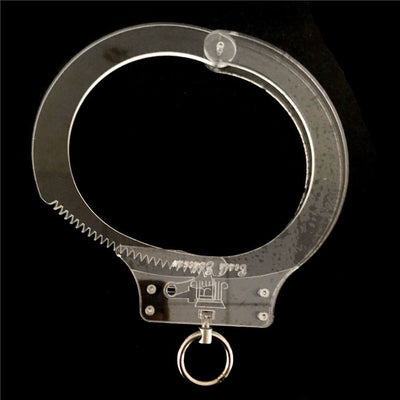 Latest Clear Crystal Adjustable Restraint Necklet Collar with Metal Ring Restraint Adult Bondage Bdsm Sex Toy for Male Female