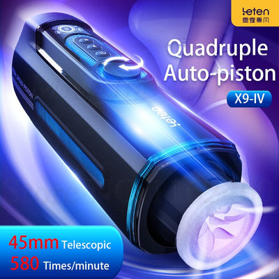 Leten Upgraded X9-IV Male Masturbator High Speed 45mm Piston Telescopic Heating AV Real Vagina Hatano Voice Cup Sex Toys for Men