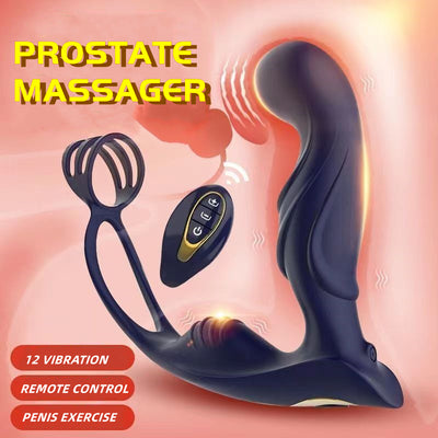 Men Prostate Massage Vibrator Anal Butt Plug Stimulator Masturbator Male Penis Delay Ejaculation Cock Ring Sex Toys For Couple