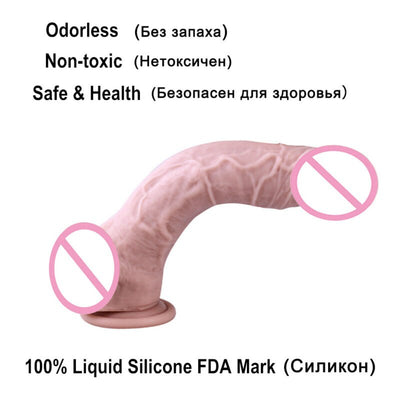 Realistic Penis Odorless Dildos Flexible Penis Strong Suction Cup Dick Safe and Health FDA Mark Sex Toy for Women