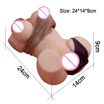 ครึ่ง Sex ตุ๊กตาของเล่นสำหรับชาย Masturbators ซิลิโคน Dual Channel Sex ตุ๊กตาจริงหน้าอก + จริงช่องคลอดจริง anus Sex ของเล่น SEX DOLL