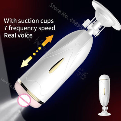 Suction Cup Hands-free Aircraft Cup Men's Electric Sex Toys Retractable Full-automatic Adult Sex Products Sex Toys for Men