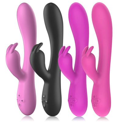 USB Charging Heating AV Rabbit Dildo Vibrator Vagina Clitoris Stimulator G-Spot Adult Game Sex Toys for Women Female Masturbator
