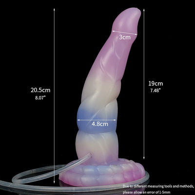 YOCY 8 Inch Silicone Animal Dildo Fake Penis Ejaculating Fantasy Dildo Squirting Function Anal Plug for Men Colorful Sex Toy